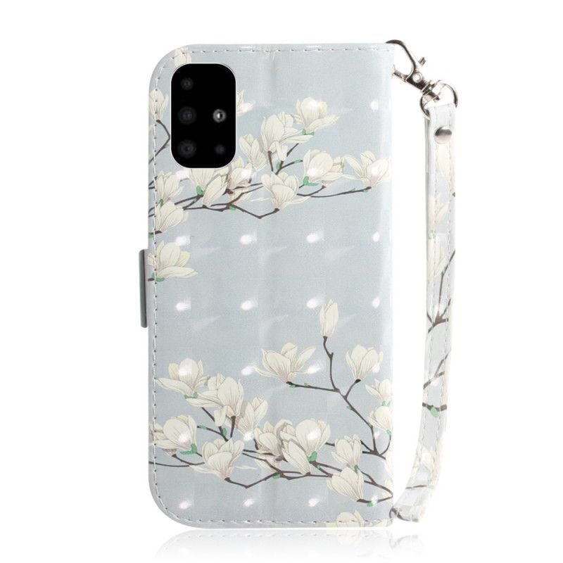 Housse Samsung Galaxy A51 Arbre En Fleurs À Lanière