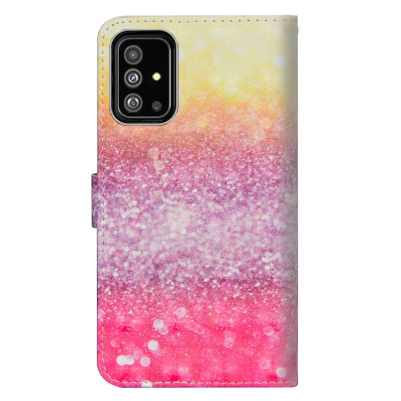 Housse Samsung Galaxy A51 Dégradé Paillettes Magentas