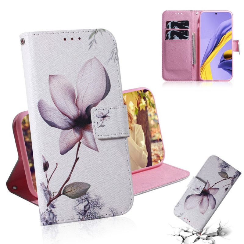 Housse Samsung Galaxy A51 Fleur Vieux Rose