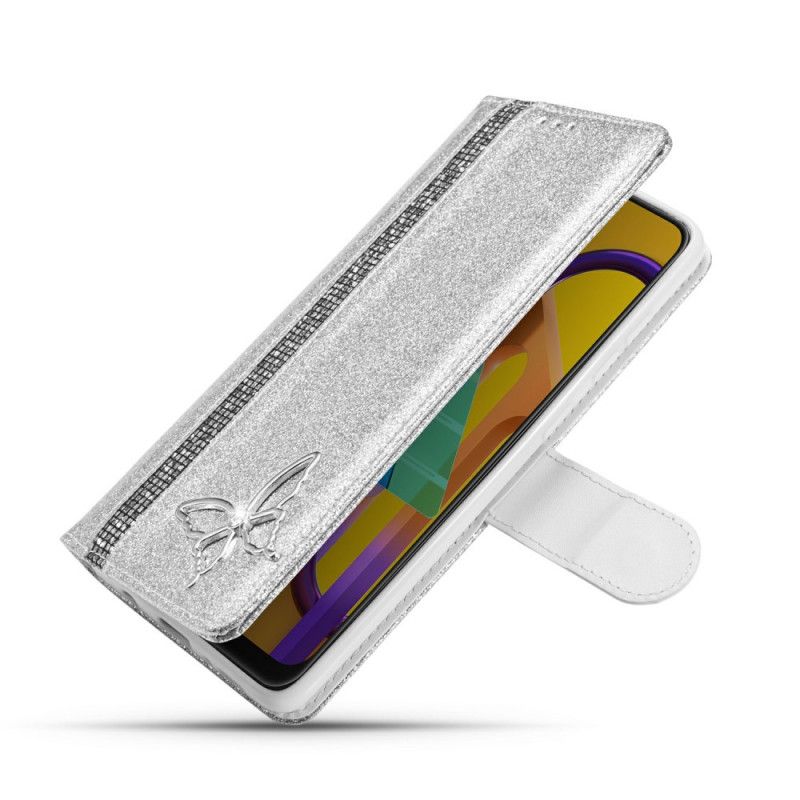 Housse Samsung Galaxy A51 Papillon Bijou Sur Paillettes