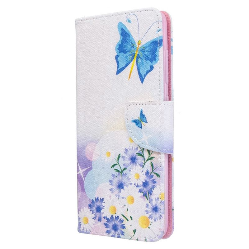 Housse Samsung Galaxy A51 Papillons Et Fleurs Peints