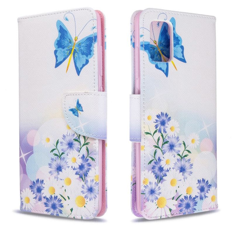 Housse Samsung Galaxy A51 Papillons Et Fleurs Peints