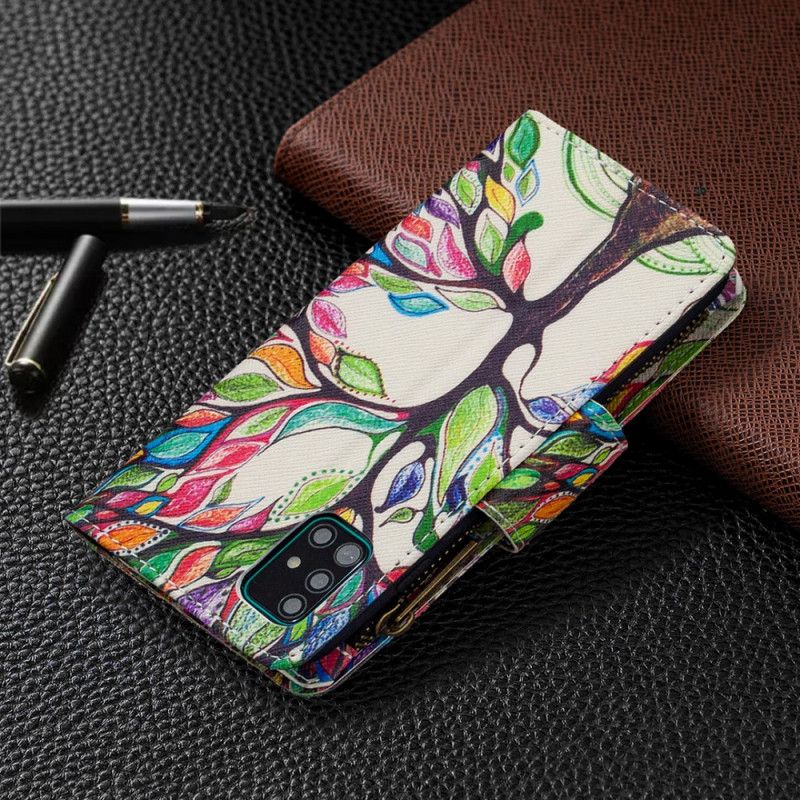 Housse Samsung Galaxy A51 Poche Zippée Arbre