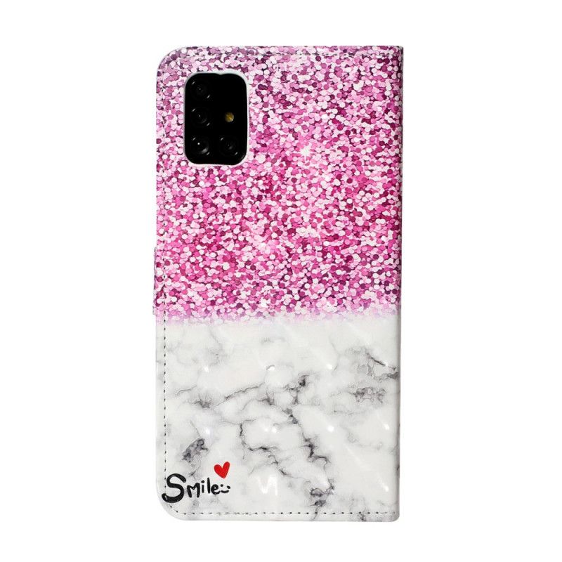 Housse Samsung Galaxy A51 Smile Paillettes