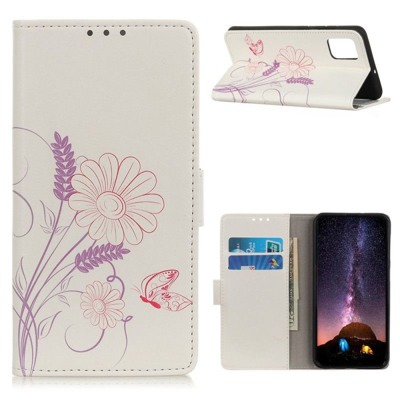 Housse Samsung Galaxy A52 4g / A52 5g Dessin Papillons Et Fleurs