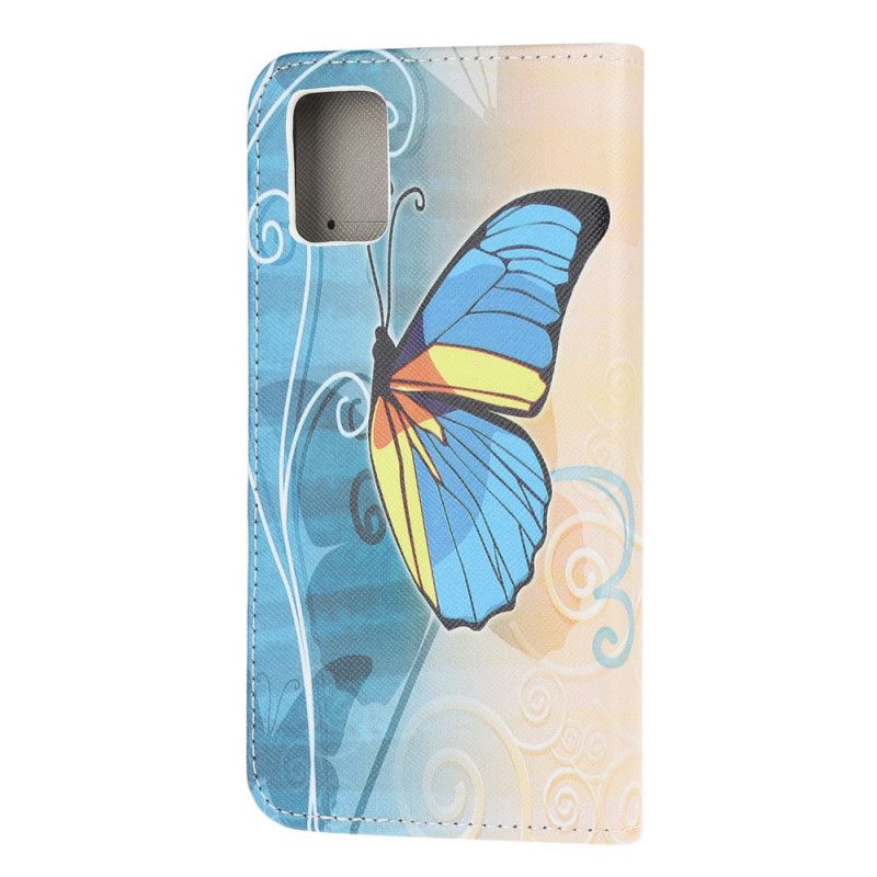 Housse Samsung Galaxy A52 4g / A52 5g Papillon Bleu Et Jaune