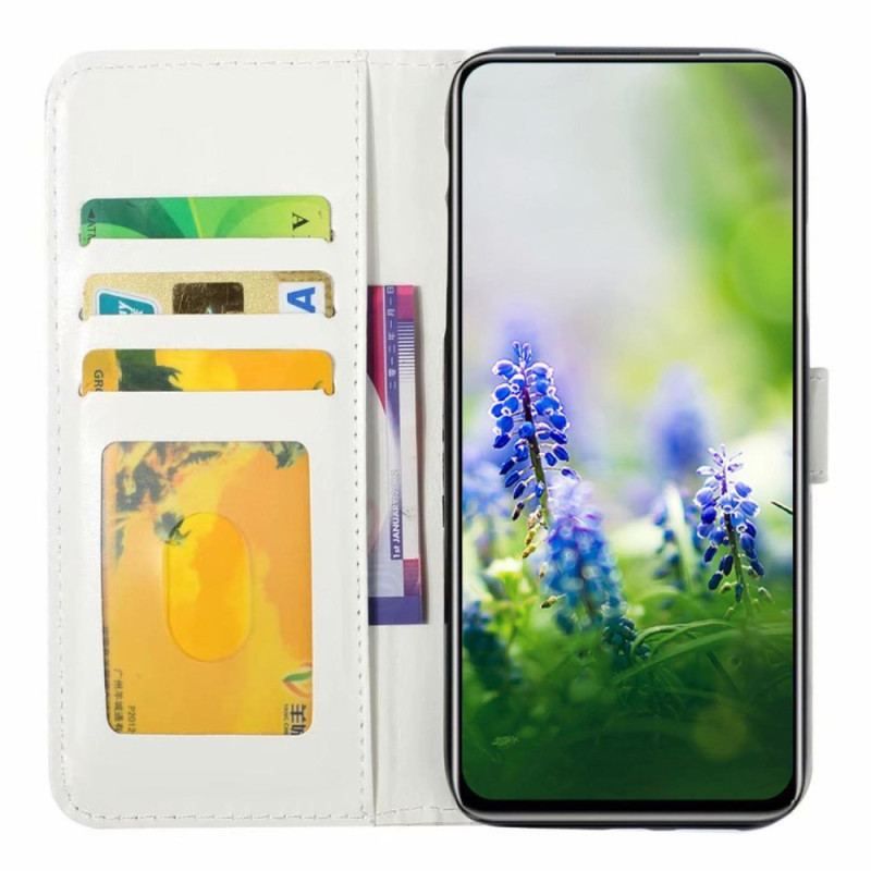 Housse Samsung Galaxy A53 5G Papillons Bleus à Lanière