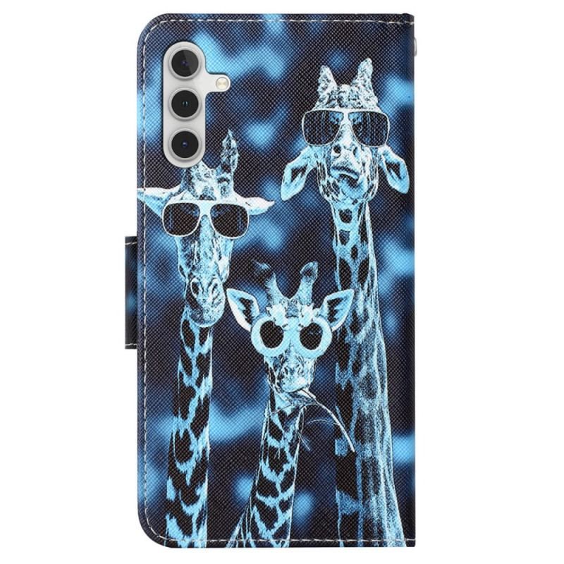 Housse Samsung Galaxy A54 5G Girafes Incognito à Lanière
