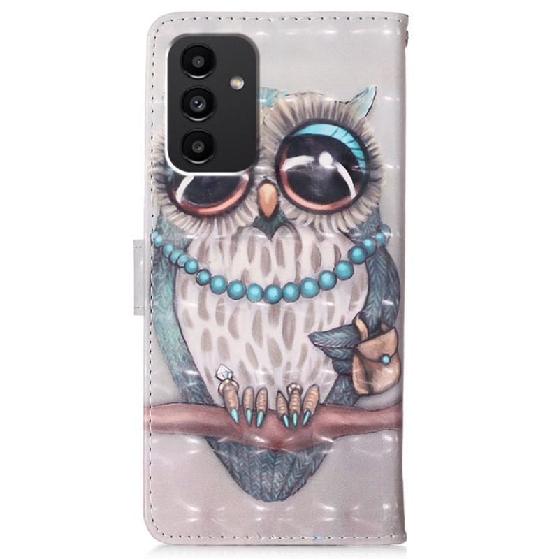 Housse Samsung Galaxy A54 5G Miss Hibou avec Lanière