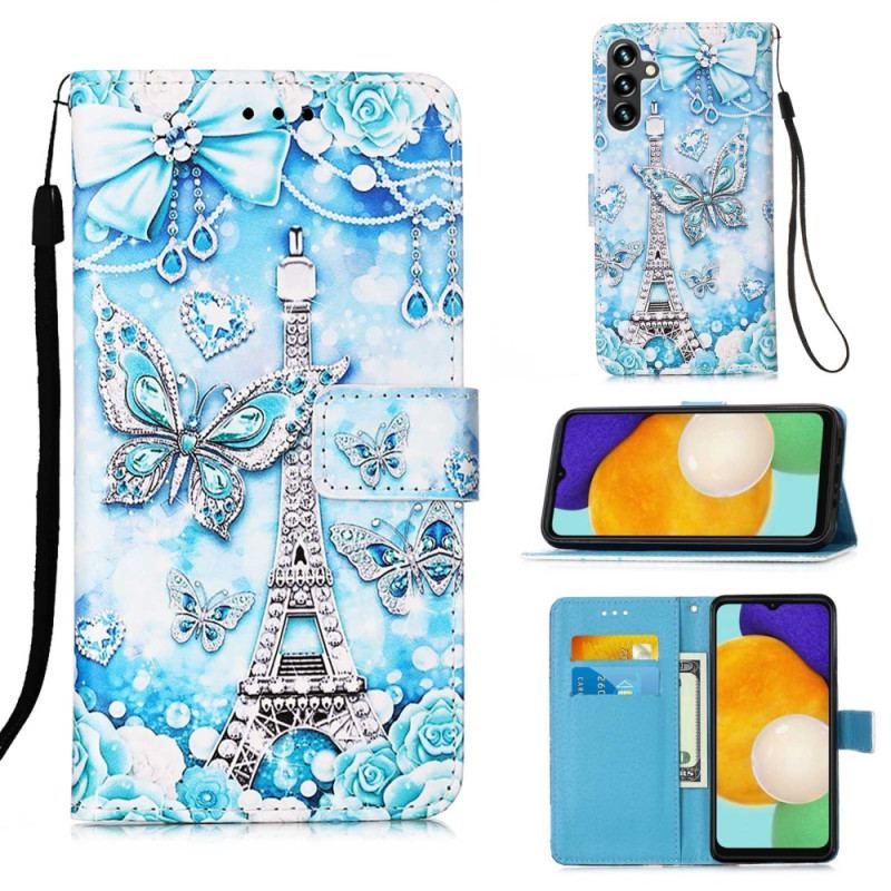 Housse Samsung Galaxy A54 5G Tour Eiffel Papillons