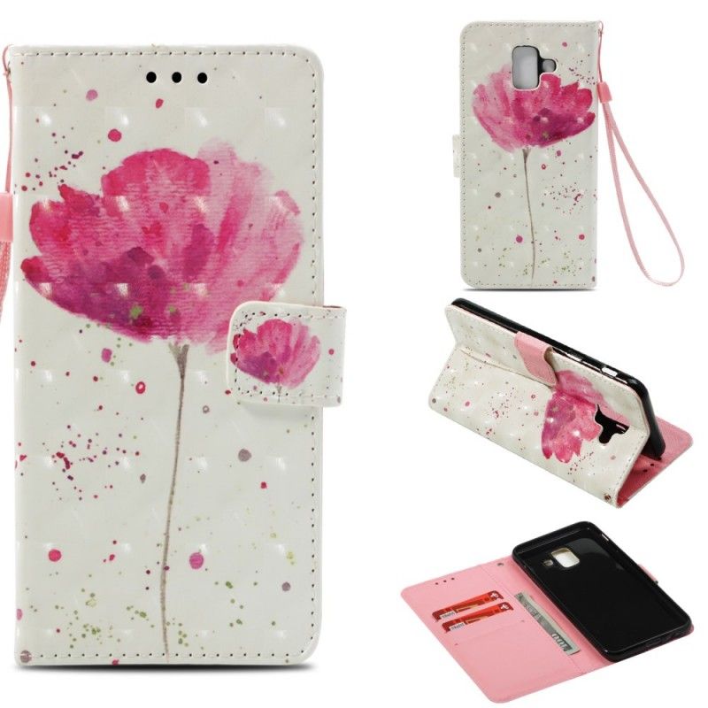 Housse Samsung Galaxy A6 Coquelicot Aquarelle 3d