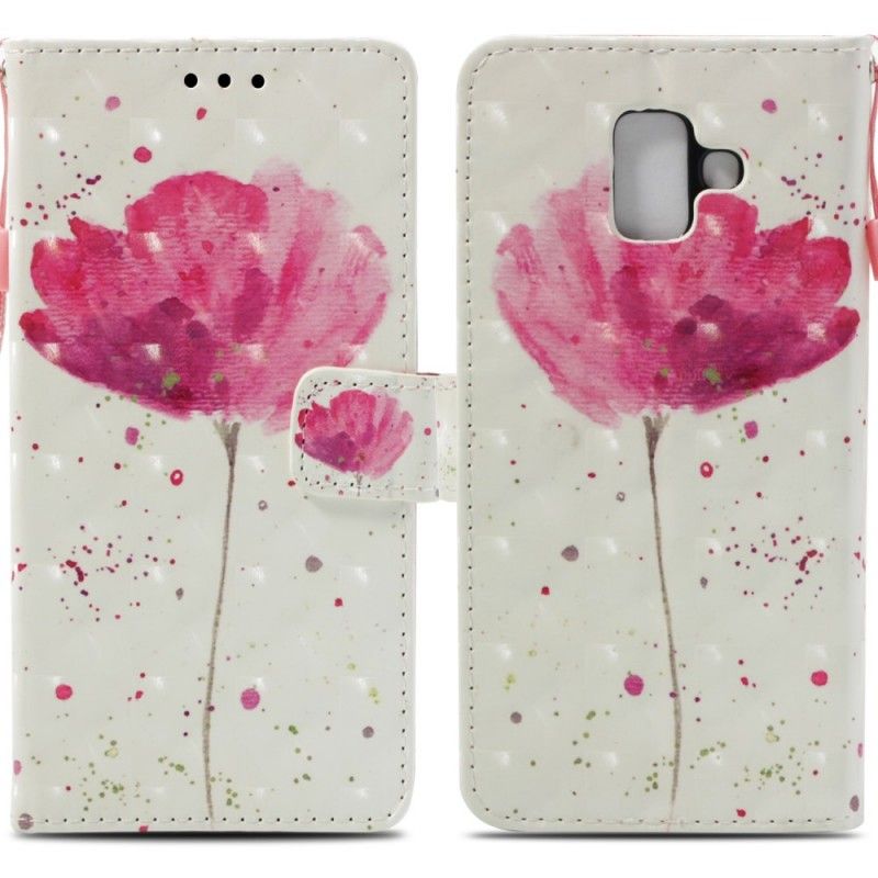 Housse Samsung Galaxy A6 Coquelicot Aquarelle 3d