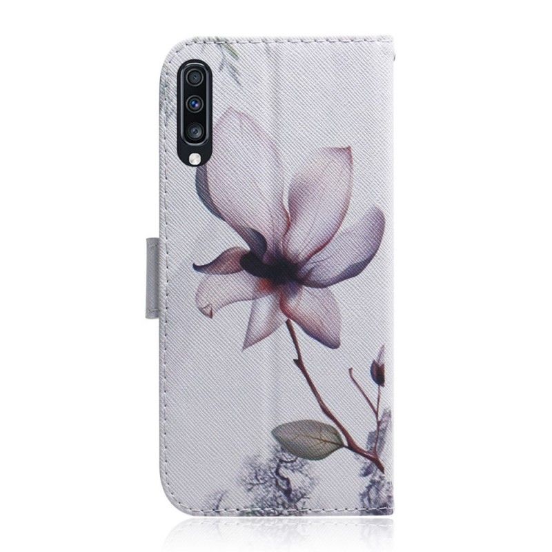 Housse Samsung Galaxy A70 Fleur Vieux Rose