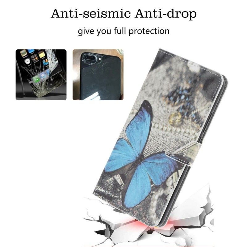 Housse Samsung Galaxy A70 Papillon Bleu