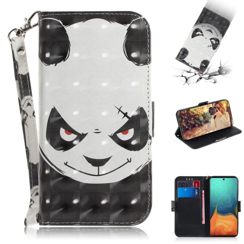 Housse Samsung Galaxy A71 Angry Panda À Lanière