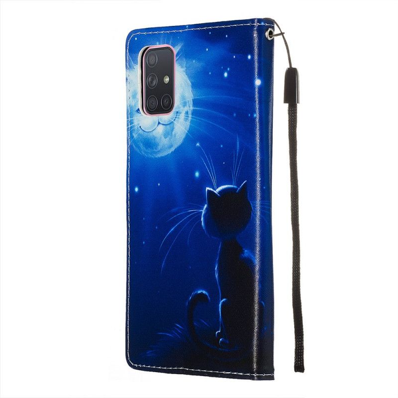 Housse Samsung Galaxy A71 Chat Au Clair De Lune