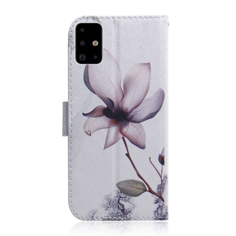 Housse Samsung Galaxy A71 Fleur Vieux Rose