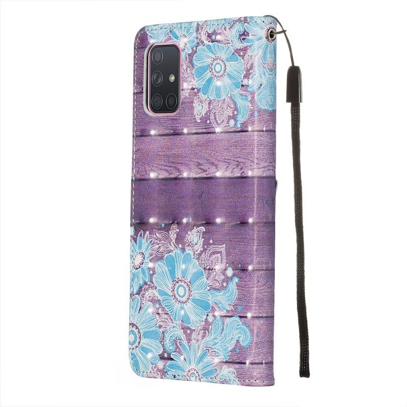 Housse Samsung Galaxy A71 Fleurs Bleues