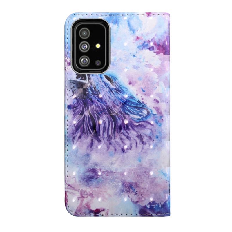 Étui Housse Samsung Galaxy A71 Loup Aquarelle