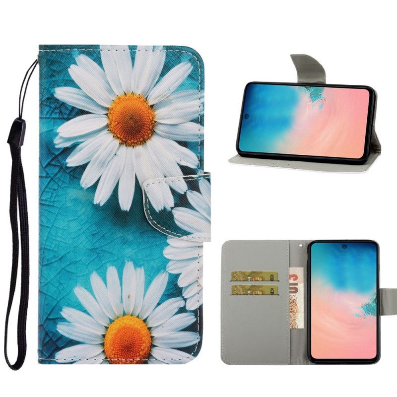 Housse Samsung Galaxy A71 Marguerites À Lanière