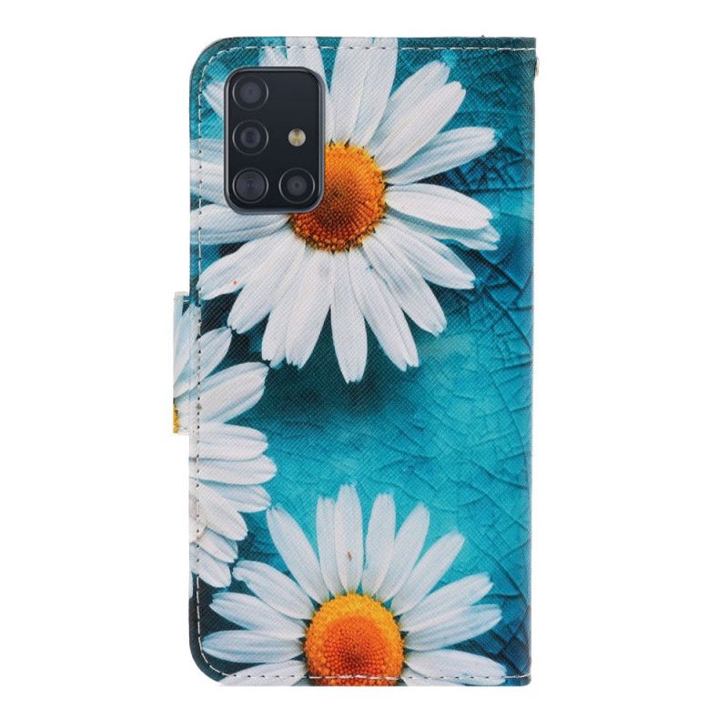 Housse Samsung Galaxy A71 Marguerites À Lanière