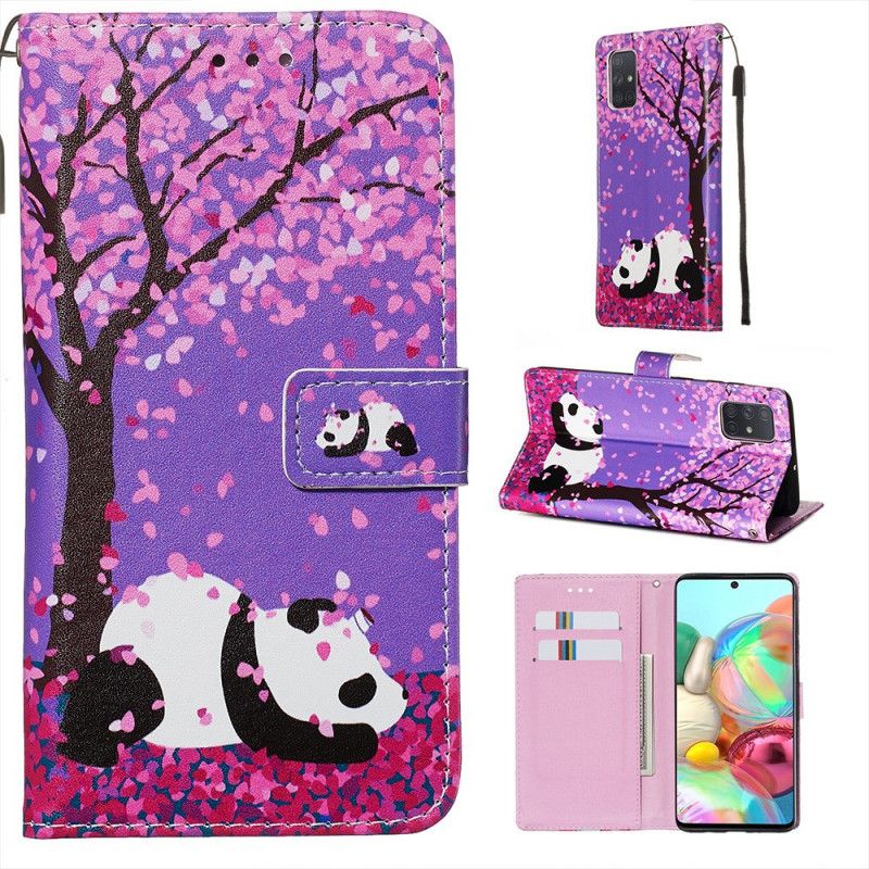 Housse Samsung Galaxy A71 Panda À L'arbre Chinois