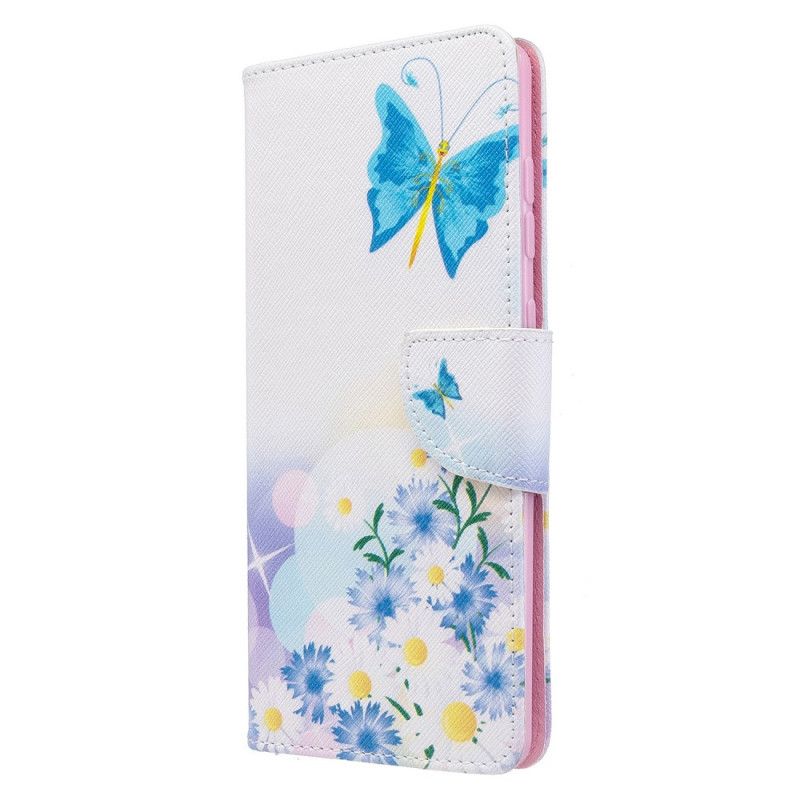 Housse Samsung Galaxy A71 Papillons Et Fleurs Peints