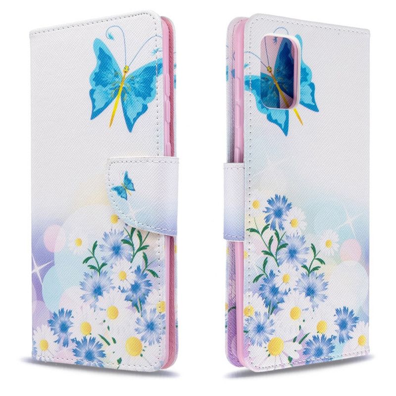 Housse Samsung Galaxy A71 Papillons Et Fleurs Peints
