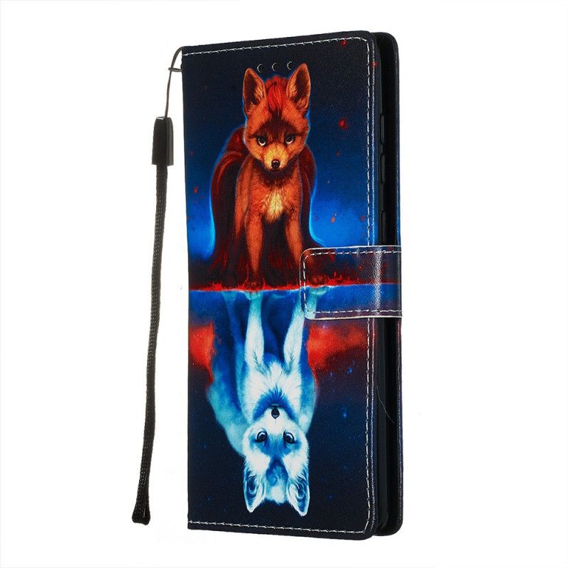 Étui Housse Samsung Galaxy A71 Reflet De Julien Le Chien À Lanière