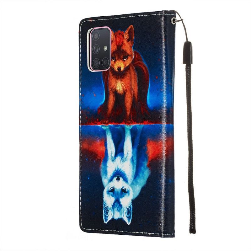 Étui Housse Samsung Galaxy A71 Reflet De Julien Le Chien À Lanière