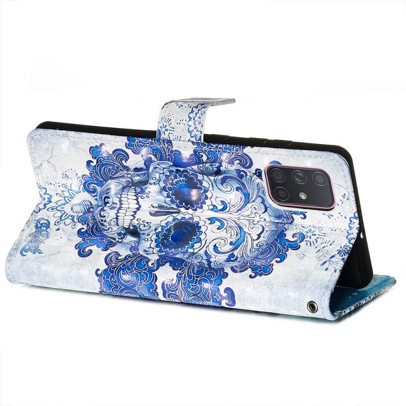 Housse Samsung Galaxy A71 Tête De Mort Bleue