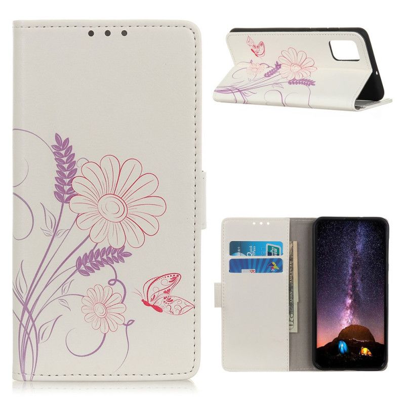 Housse Samsung Galaxy A72 4g / A72 5g Dessin Papillons Et Fleurs