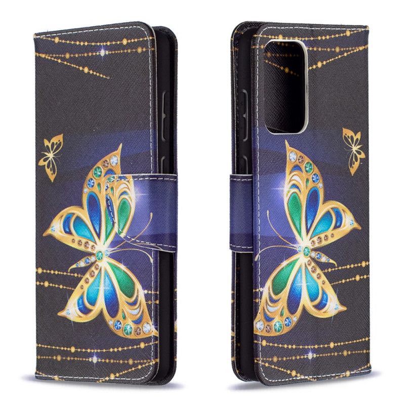 Étui Housse Samsung Galaxy A72 4g / A72 5g Papillons Dorés