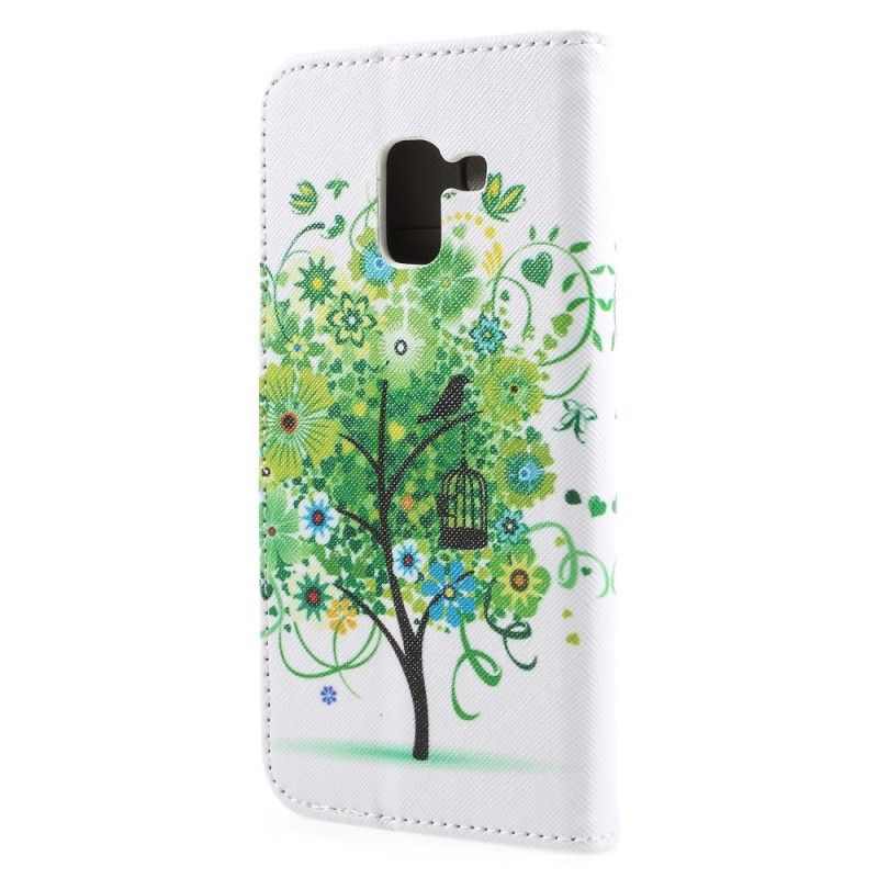 Étui Housse Samsung Galaxy A8 2018 Arbre Fleuri