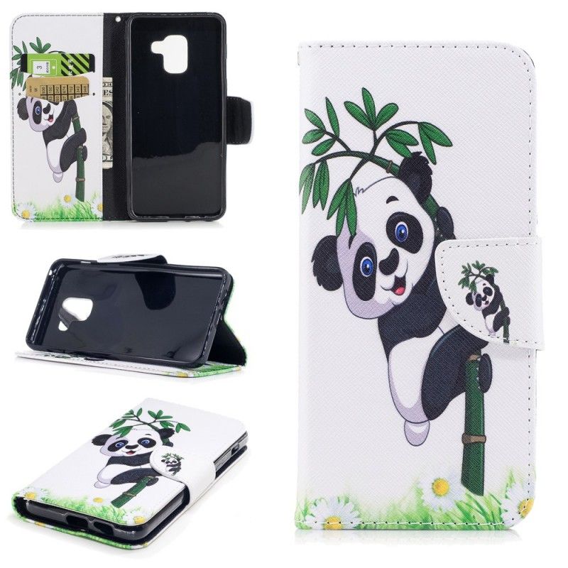Housse Samsung Galaxy A8 2018 Panda Sur Le Bambou