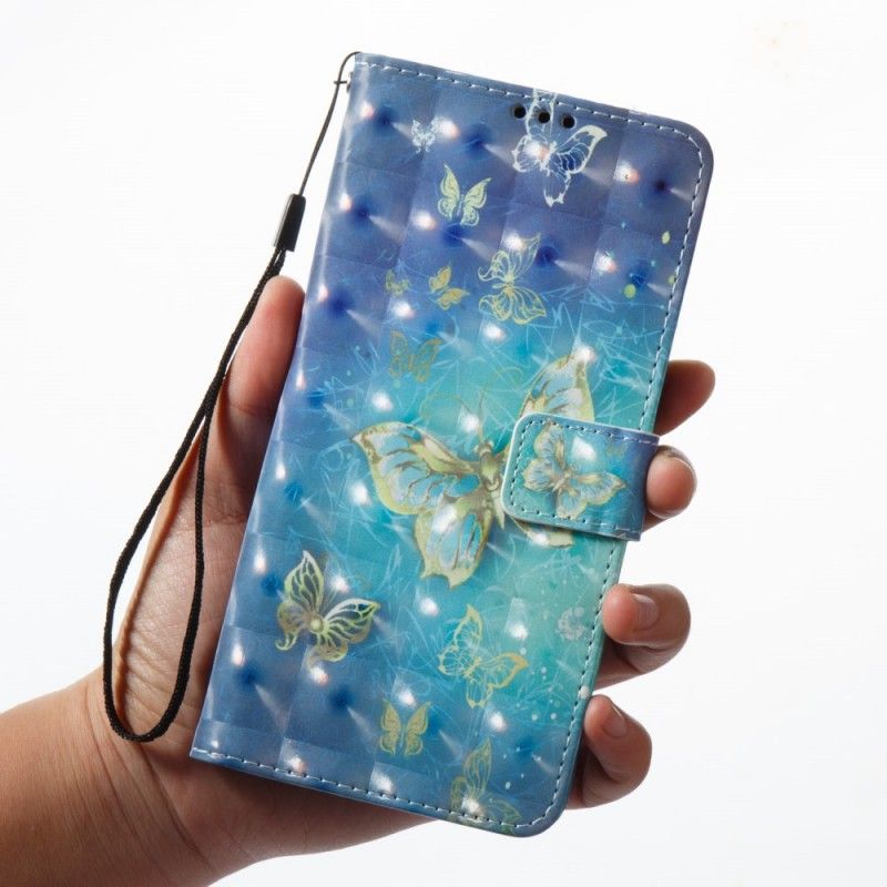 Housse Samsung Galaxy A8 2018 Papillons Dorés 3d