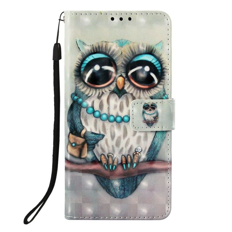 Étui Housse Samsung Galaxy A9 Miss Hibou À Lanière