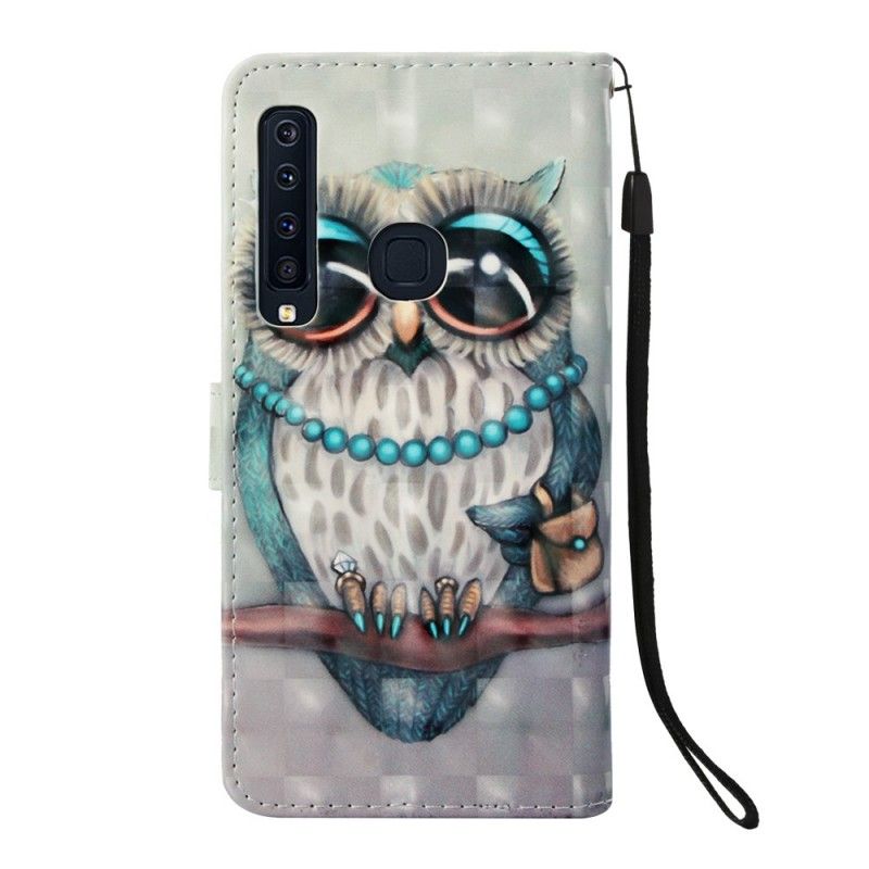 Étui Housse Samsung Galaxy A9 Miss Hibou À Lanière