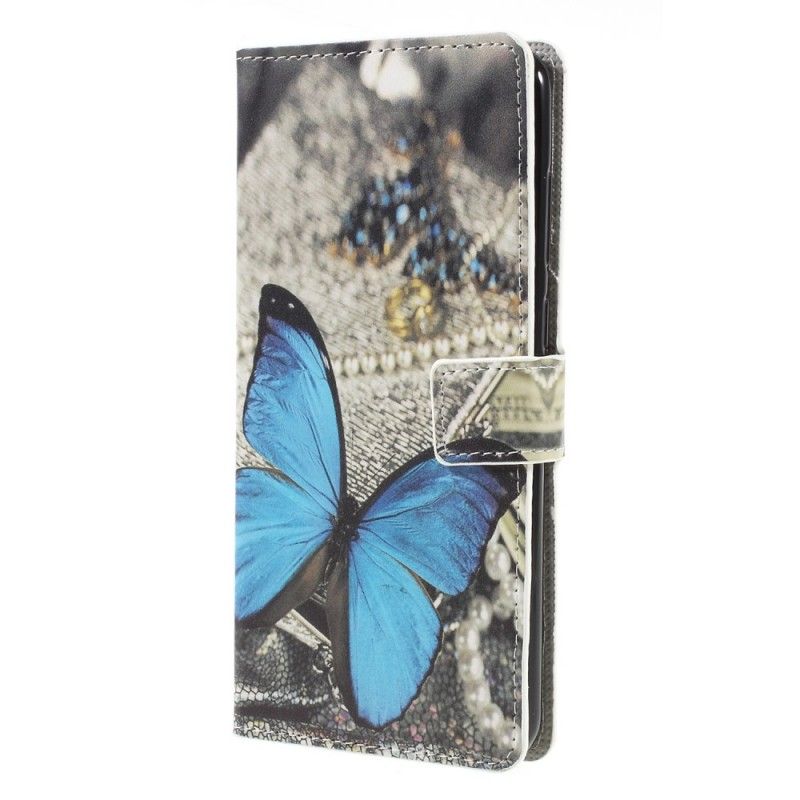 Housse Samsung Galaxy A9 Papillon Bleu