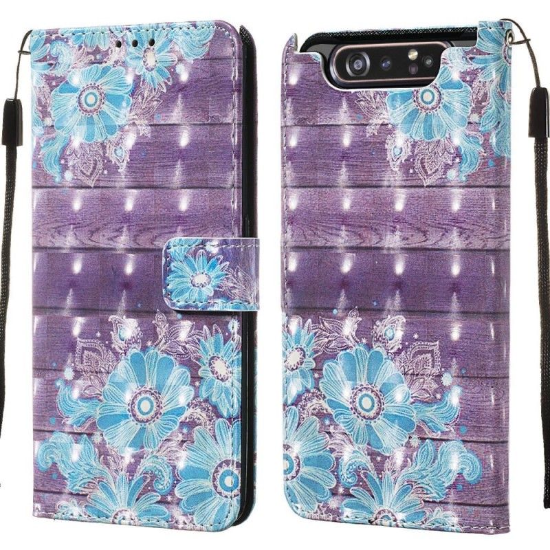 Housse Samsung Galaxy A90 / A80 Fleurs Bleues