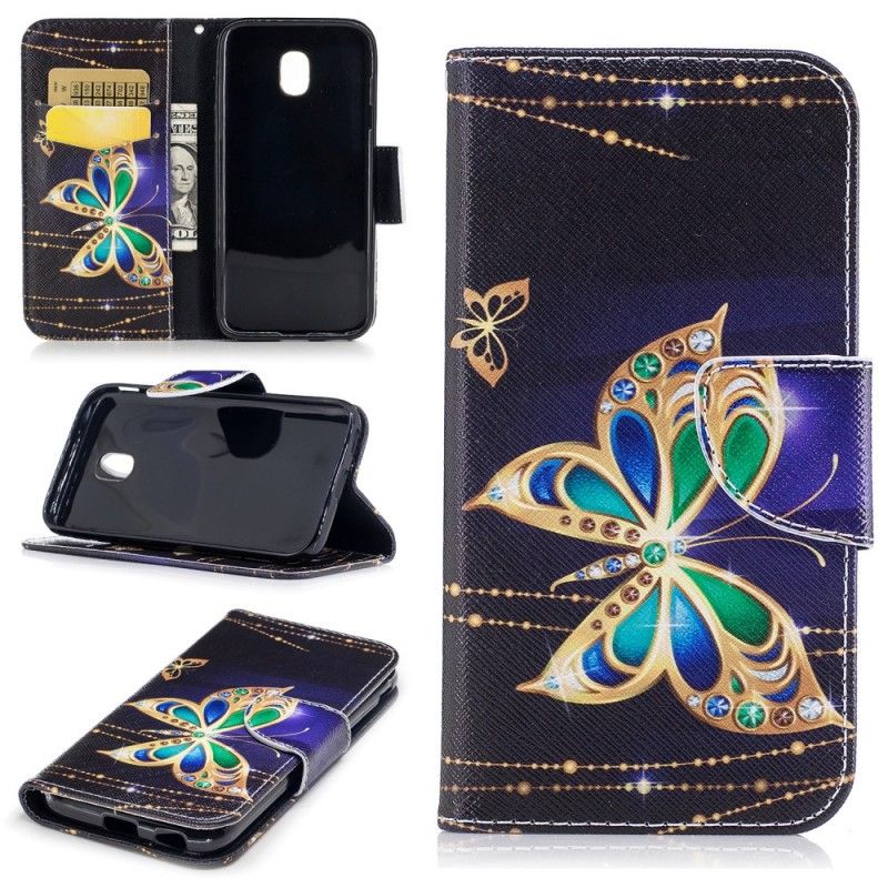 Housse Samsung Galaxy J3 2017 Papillon Magique