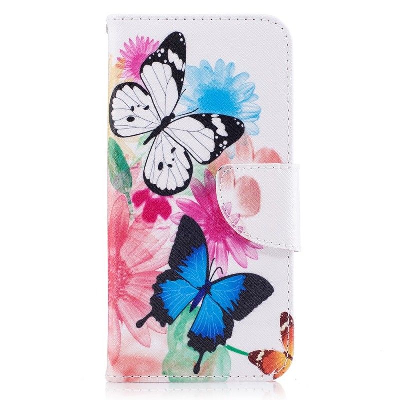 Housse Samsung Galaxy J3 2017 Papillons Et Fleurs Peints