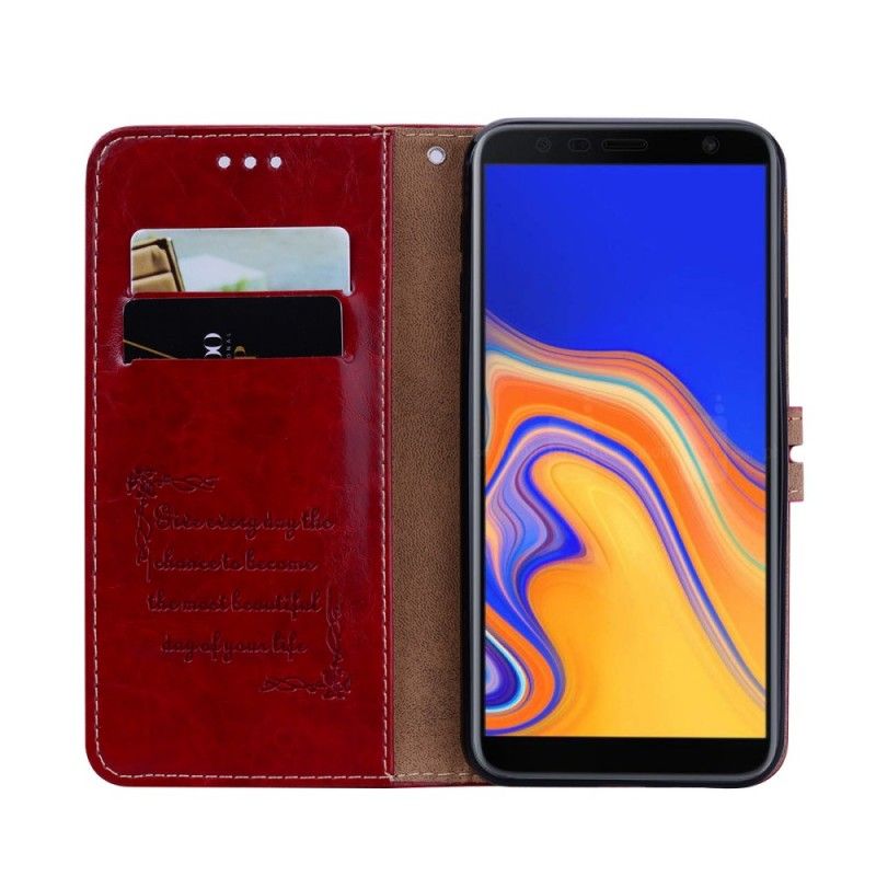 Housse Samsung Galaxy J4 Plus Effet Cuir Brillant Hat Prince