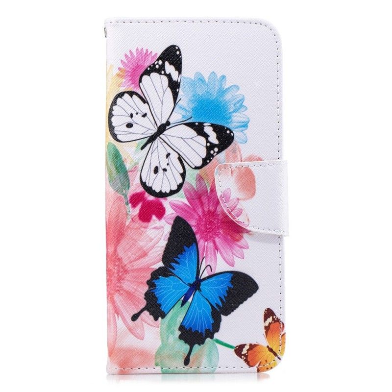 Étui Housse Samsung Galaxy J4 Plus Papillons Et Fleurs Peints
