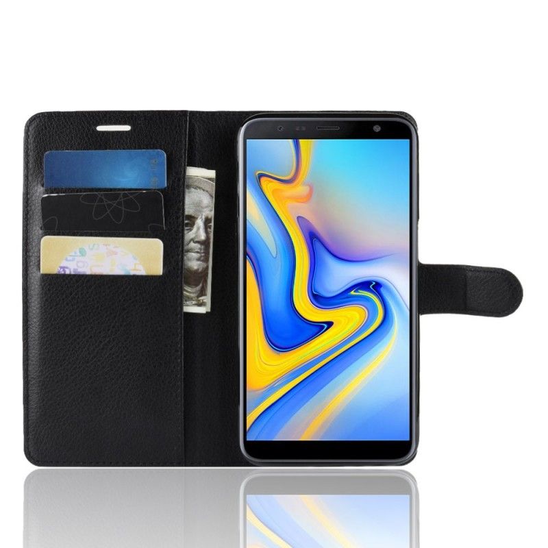 Housse Samsung Galaxy J6 Plus Simili Cuir Litchi