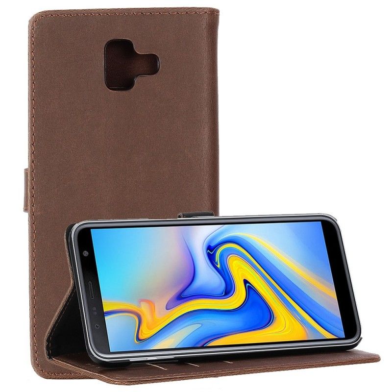 Housse Samsung Galaxy J6 Plus Simili Cuir Vintage