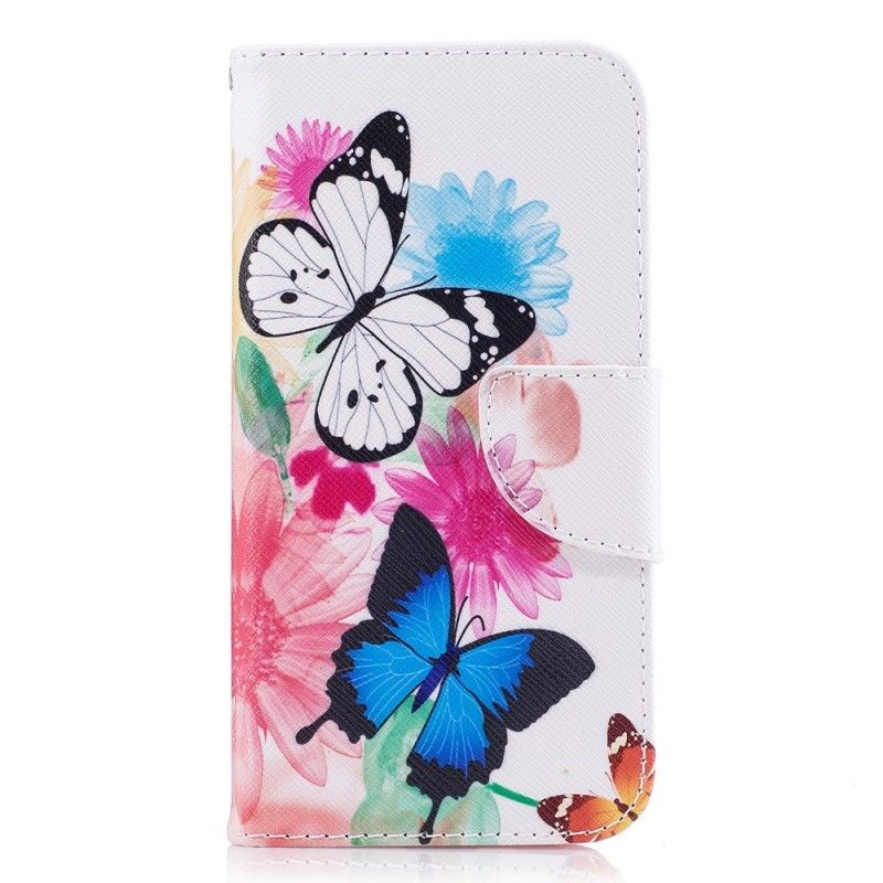 Housse Samsung Galaxy J7 2017 Papillons Et Fleurs Peints