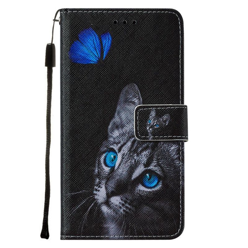 Housse Samsung Galaxy M11 Chat Et Papillon Bleu