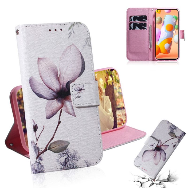 Housse Samsung Galaxy M11 Fleur Vieux Rose