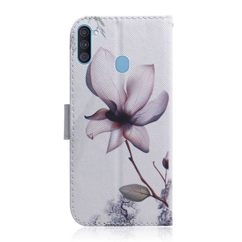 Housse Samsung Galaxy M11 Fleur Vieux Rose